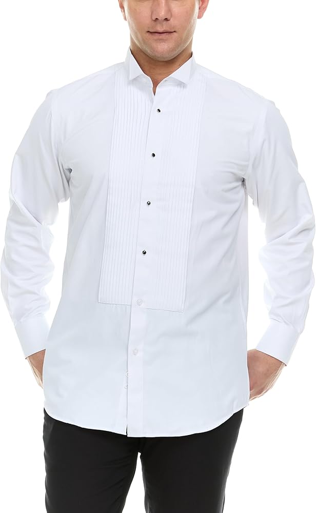 Adam Baker Men's MSH989 4-Way Stretch Slim Fit French Cuff